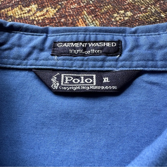 Blue 100% Cotton Ralph Lauren Polo Three-Quarter Sleeve Button-Up - Prep Style - Picture 3 of 8